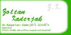 zoltan kaderjak business card